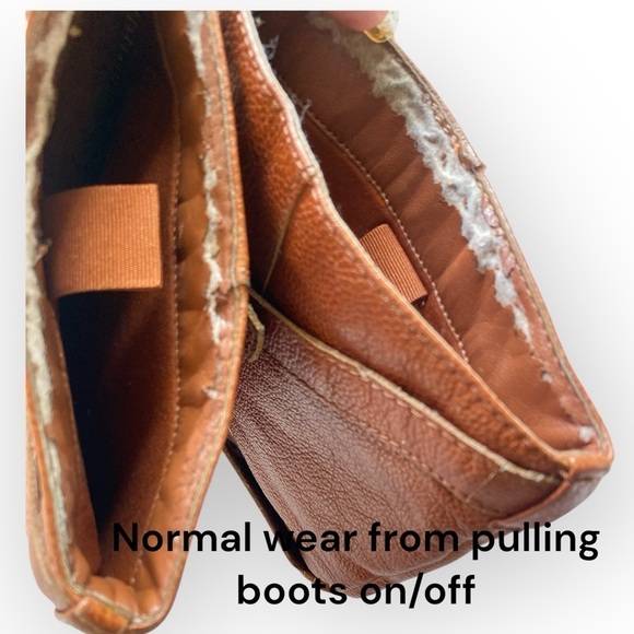 LAUREN RALPH LAUREN Tall Leather Riding Boots Size 5 1/2 Brown 2” Chunky Heels - Picture 8 of 9